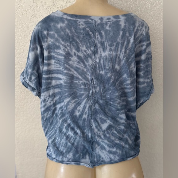 American Eagle Outfitters Blue Tie-Dye Blouse summer tee loose y2k - Picture 2 of 3